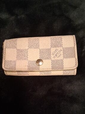 Louis Vuitton Damier Azur Canvas Small Wallet in Beige and Blue Checks